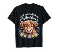 Just a Girl Who Loves Highland Cows Cute Farm Style T-Shirt