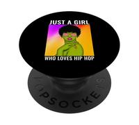 Just A Girl Who Loves Hip Hop Amoureux de Musique PopSockets PopGrip Adhésif
