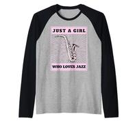 Just a Girl Who Loves Jazz Music Lover Manche Raglan