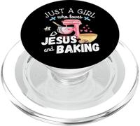 Just A Girl Who Loves Jesus and Baking Funny Christian PopSockets PopGrip pour MagSafe