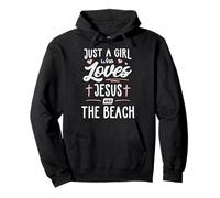 Just A Girl Who Loves Jesus and The Beach Cadeau pour Femme Sweat à Capuche