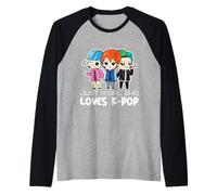 Just A Girl Who Loves K-Pop Fan Merchandise for Girls Manche Raglan