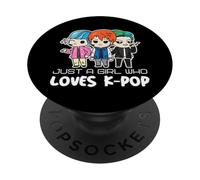 Just A Girl Who Loves K-Pop Fan Merchandise for Girls PopSockets PopGrip Adhésif