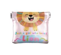 Just A Girl Who Loves Lion Fashion Porte-monnaie en cuir pour femme Pochette de maquillage Sac à main à changer pour femme guarda monedas para carro