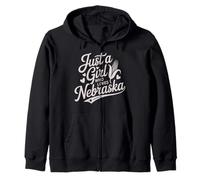 Just A Girl Who Loves Nebraska, Women's Girls Cute Nebraska Sweat à Capuche
