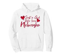 Just A Girl Who Loves Nebraska, Women's Girls Cute Nebraska Sweat à Capuche