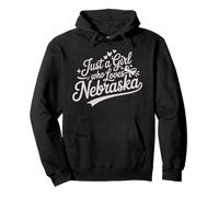 Just A Girl Who Loves Nebraska, Women's Girls Cute Nebraska Sweat à Capuche