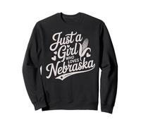 Just A Girl Who Loves Nebraska, Women's Girls Cute Nebraska Sweatshirt