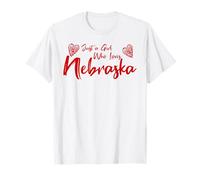 Just A Girl Who Loves Nebraska, Women's Girls Cute Nebraska T-Shirt