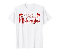 Just A Girl Who Loves Nebraska, Women's Girls Cute Nebraska T-Shirt