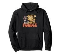 Just A Girl Who Loves Poodle Chien rétro années 70 Sweat à Capuche