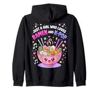 Just A Girl Who Loves Ramen and K-Pop Kawaii Girls Sweat à Capuche