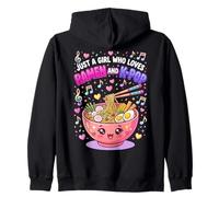 Just A Girl Who Loves Ramen and K-Pop Kawaii Girls Sweat à Capuche
