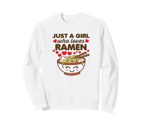 Just a Girl Who Loves Ramen Nouilles Asiatiques Mignon Kawaii Cœurs Sweatshirt