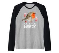 Just a Girl Who Loves Robins Manche Raglan