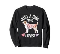 Just a Girl Who Loves Saint Bernard Aquarelle Florale Sweatshirt