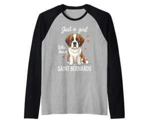 Just A Girl Who Loves Saint Bernard Manche Raglan