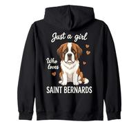 Just A Girl Who Loves Saint Bernard Sweat à Capuche