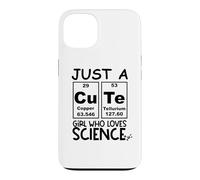 Just a Girl Who Loves Science Cute Girls Science Teacher Coque pour iPhone 13