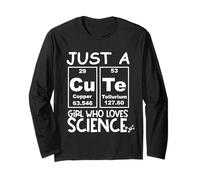 Just a Girl Who Loves Science Cute Girls Science Teacher Manche Longue