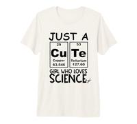 Just a Girl Who Loves Science Cute Girls Science Teacher T-Shirt Haut de Gamme