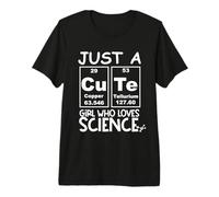 Just a Girl Who Loves Science Cute Girls Science Teacher T-Shirt Haut de Gamme