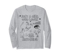 Just A Girl Who Loves Sketching Illustration pour Femme Manche Longue