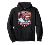 Just A Girl Who Loves Skiing American Skier Ski Resort USA Sweat à Capuche