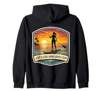 Just A Girl Who Loves Sup Woman Stand up Paddleboard Cute Sweat à Capuche