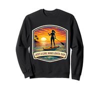 Just A Girl Who Loves Sup Woman Stand up Paddleboard Cute Sweatshirt