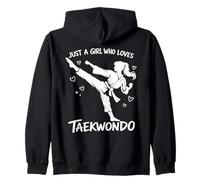 Just A Girl Who Loves Taekwondo Arts Martiaux Sweat à Capuche