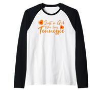 Just a Girl Who Loves Tennessee Cute Women, Girls, Tween Manche Raglan