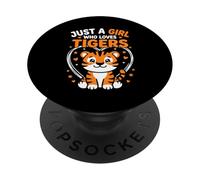 Just A Girl Who Loves Tigers Motif Tigre Mignon PopSockets PopGrip Adhésif