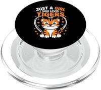 Just A Girl Who Loves Tigers Motif Tigre Mignon PopSockets PopGrip pour MagSafe