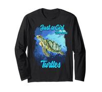 Just A Girl Who Loves Turtles Amoureux de Tortues de mer Femmes Enfants Manche Longue