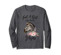 Just a Girl Who Loves Zebras Zebra Lover Girls Women Manche Longue
