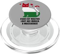 Just a Hungarian Girl Who Loves Cats - Magyar Flag PopSockets PopGrip pour MagSafe