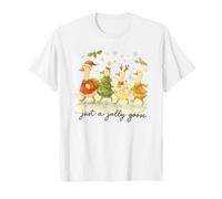 Just a Jolly Goose Christmas Watercolor Parade T-Shirt