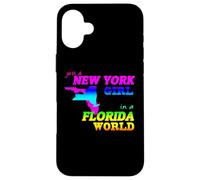 Just a New York Girl in Florida World Coque pour iPhone 16 Plus