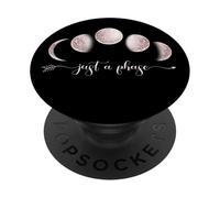 Just A Phase - Fleurs Sauvages bohème - Phases de Lune - Cadeau Lunaire PopSockets PopGrip Adhésif