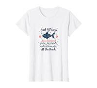 Just A Poissons Being Emotional at The Beach Zodiac T-Shirt, Femme, Blanc, XL