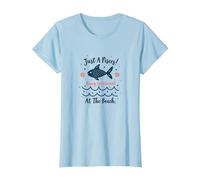 Just A Poissons Being Emotional at The Beach Zodiac T-Shirt, Femme, Bleu Céleste, 3XL