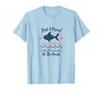 Just A Poissons Being Emotional at The Beach Zodiac T-Shirt, Homme, Bleu Céleste, XXL