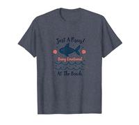 Just A Poissons Being Emotional at The Beach Zodiac T-Shirt, Homme, Bleu Chiné, 4XL