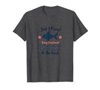 Just A Poissons Being Emotional at The Beach Zodiac T-Shirt, Homme, Chiné Foncé, XXL
