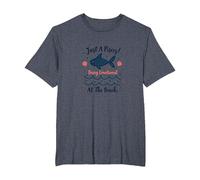 Just A Poissons Being Emotional at The Beach Zodiac T-Shirt, Homme Grandes Tailles, Bleu Chiné, 2X Tall