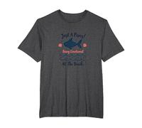 Just A Poissons Being Emotional at The Beach Zodiac T-Shirt, Homme Grandes Tailles, Chiné Foncé, 2X Tall