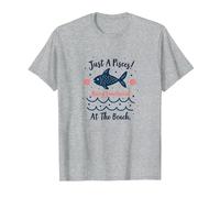 Just A Poissons Being Emotional at The Beach Zodiac T-Shirt, Homme, Gris Chiné, XXL