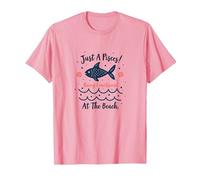Just A Poissons Being Emotional at The Beach Zodiac T-Shirt, Homme, Rose, L