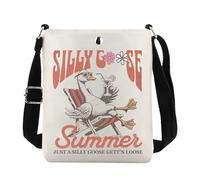 Just a Silly Goose On The Loose Sac à bandoulière Goose Summer Club Merch Beach Trip Cadeau pour les amoureux, Goose Summer Cb Eu, 8.27 Inches ×6.5 Inches × 0.79 Inches
